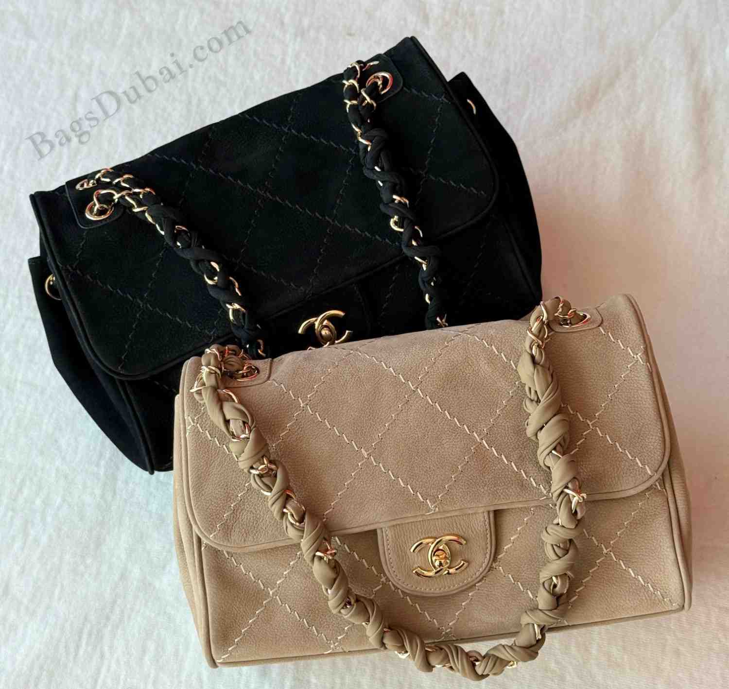 CHANEL Flap Bag Stitch Suede