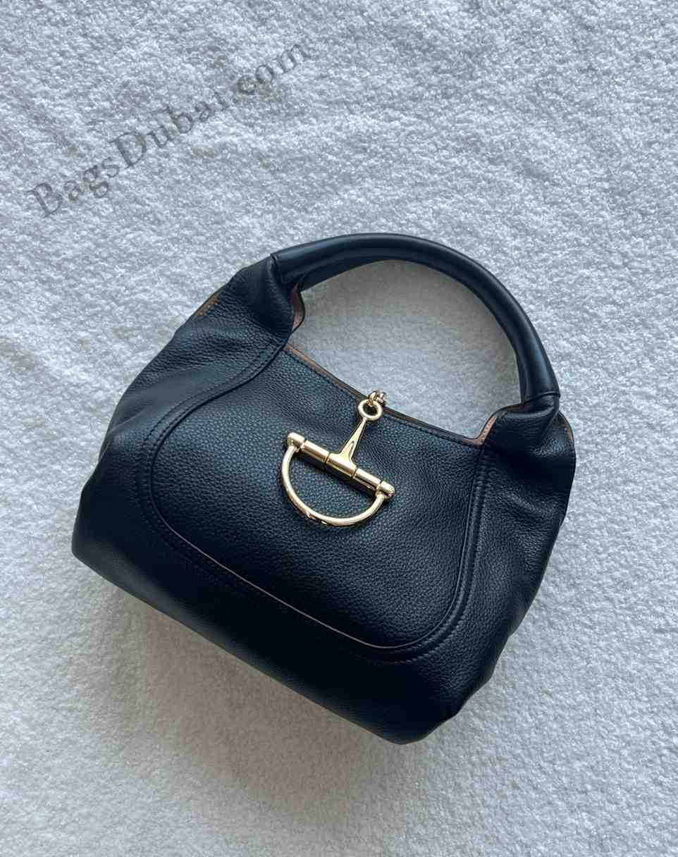 GUCCI Leather Bag Softbit Black