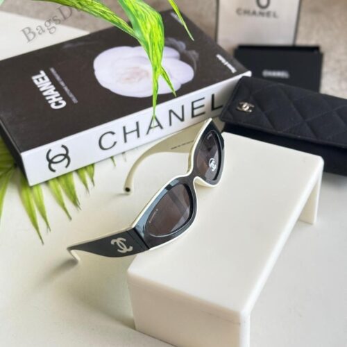Chanel Cat Eye Sunglasses Black & White