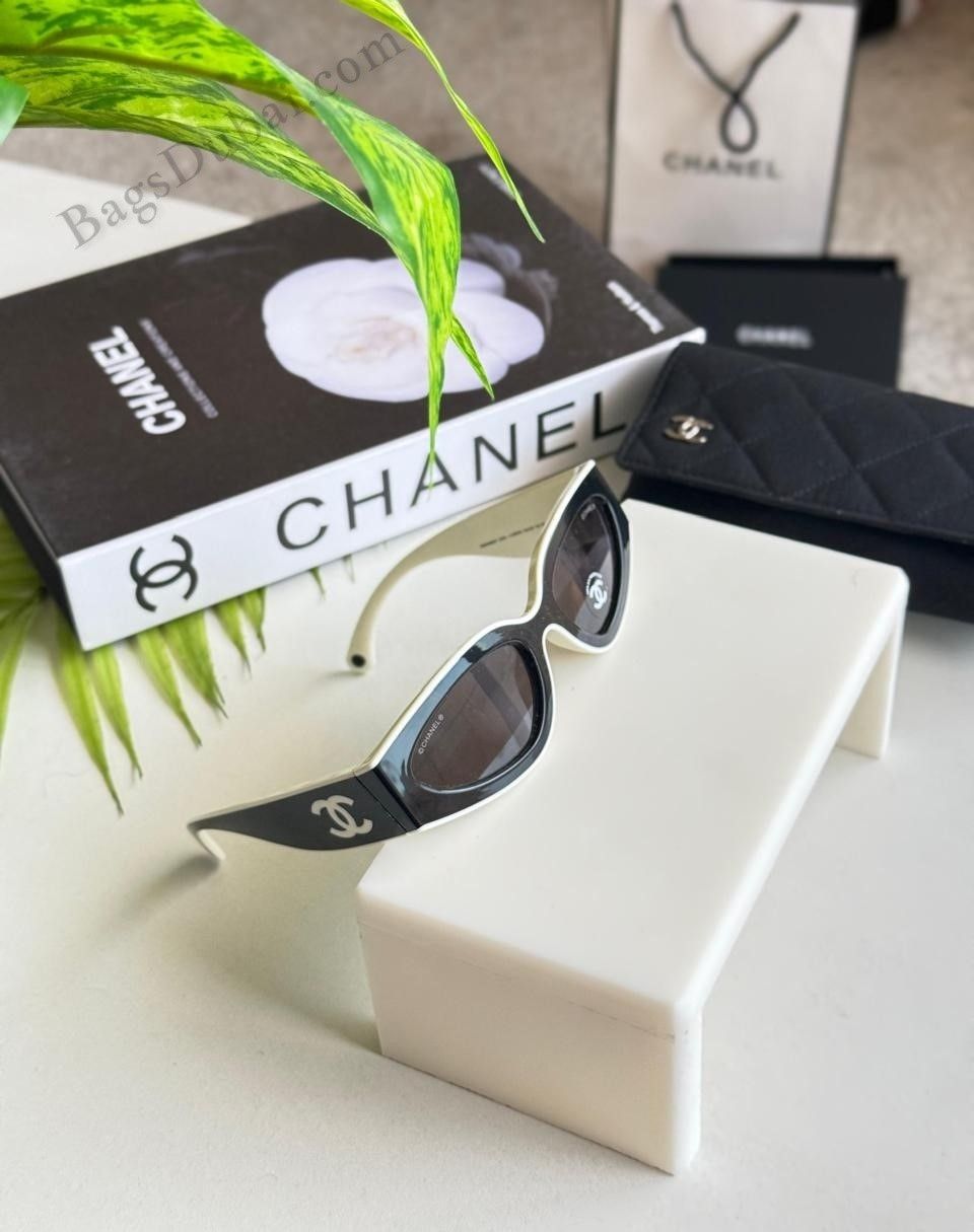 Chanel Cat Eye Sunglasses Black & White