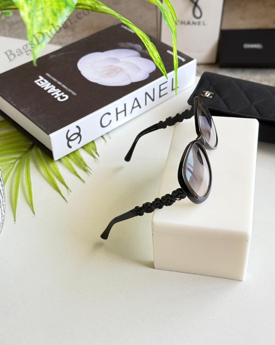 Chanel Camellia Sunglasses Black