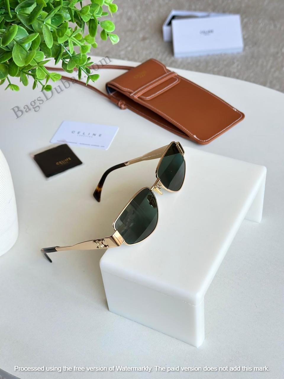 Celine Sunglasses Triomphe Metal Golden