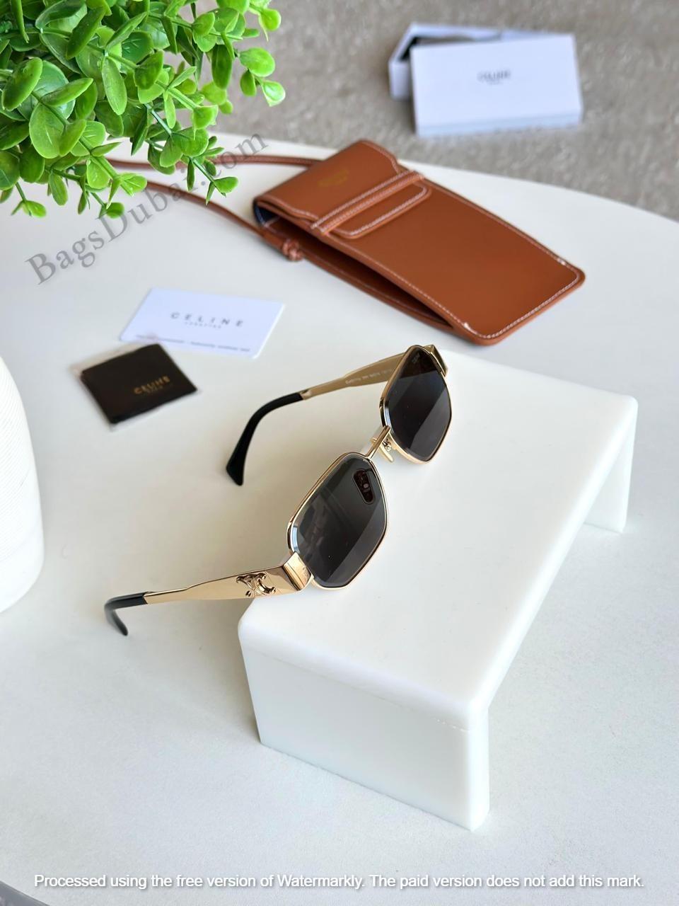 Celine Sunglasses Triomphe Metal Golden