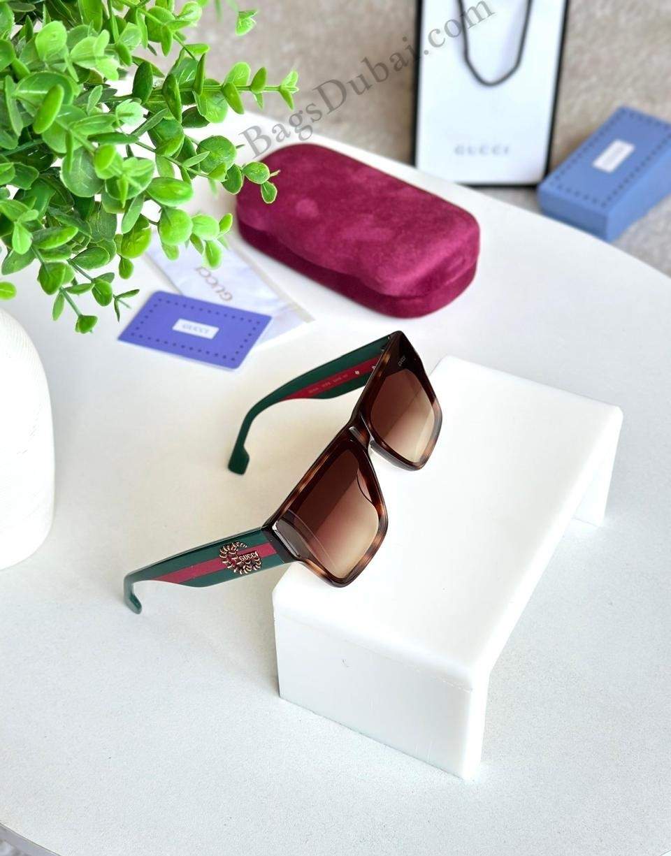 Gucci Square Frame Acetate Sunglasses Brown