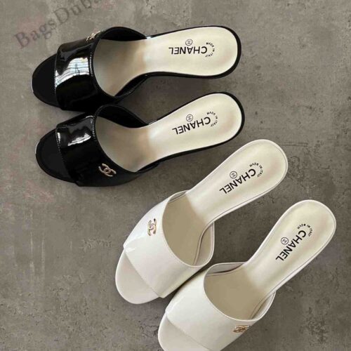 Chanel Heel Sandals Patent Leather