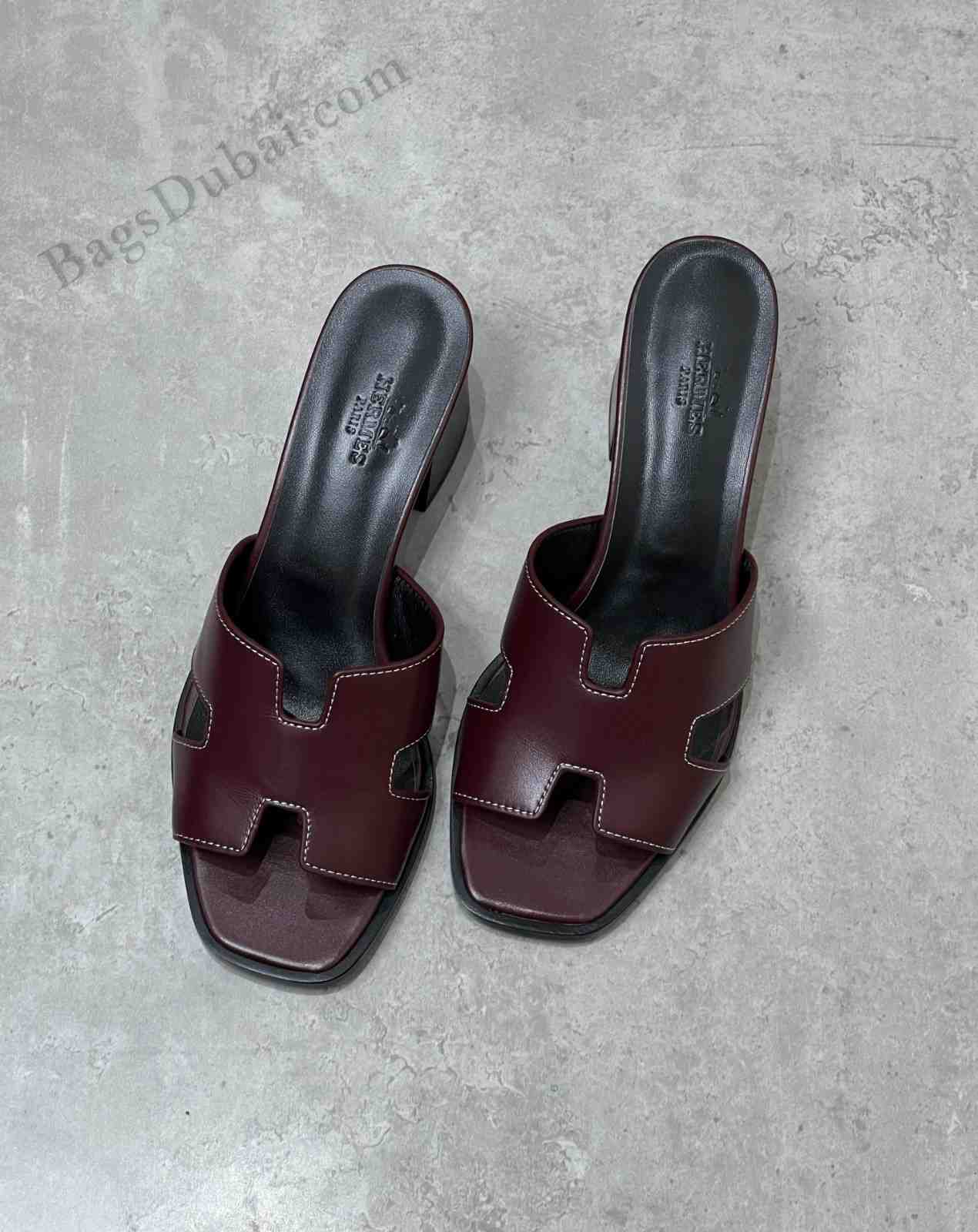 Hermes Sandals Women Helia 60 Maroon