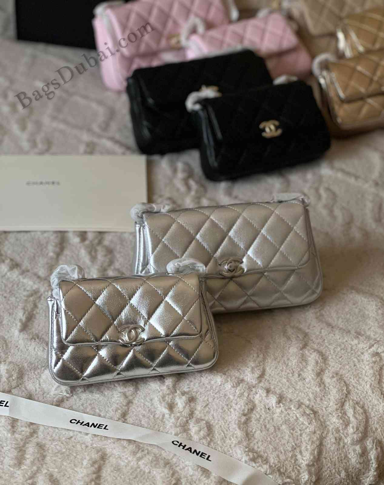 Chanel Flap Bag CC Crossbody Silver