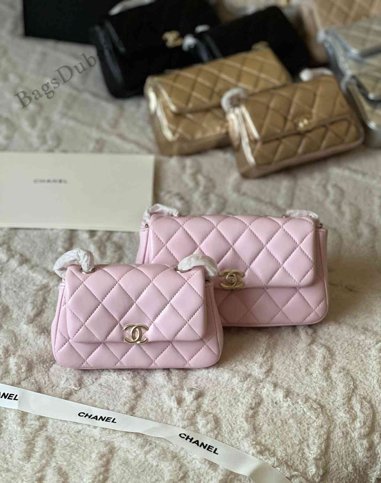 Chanel Flap Bag CC Crossbody Pink
