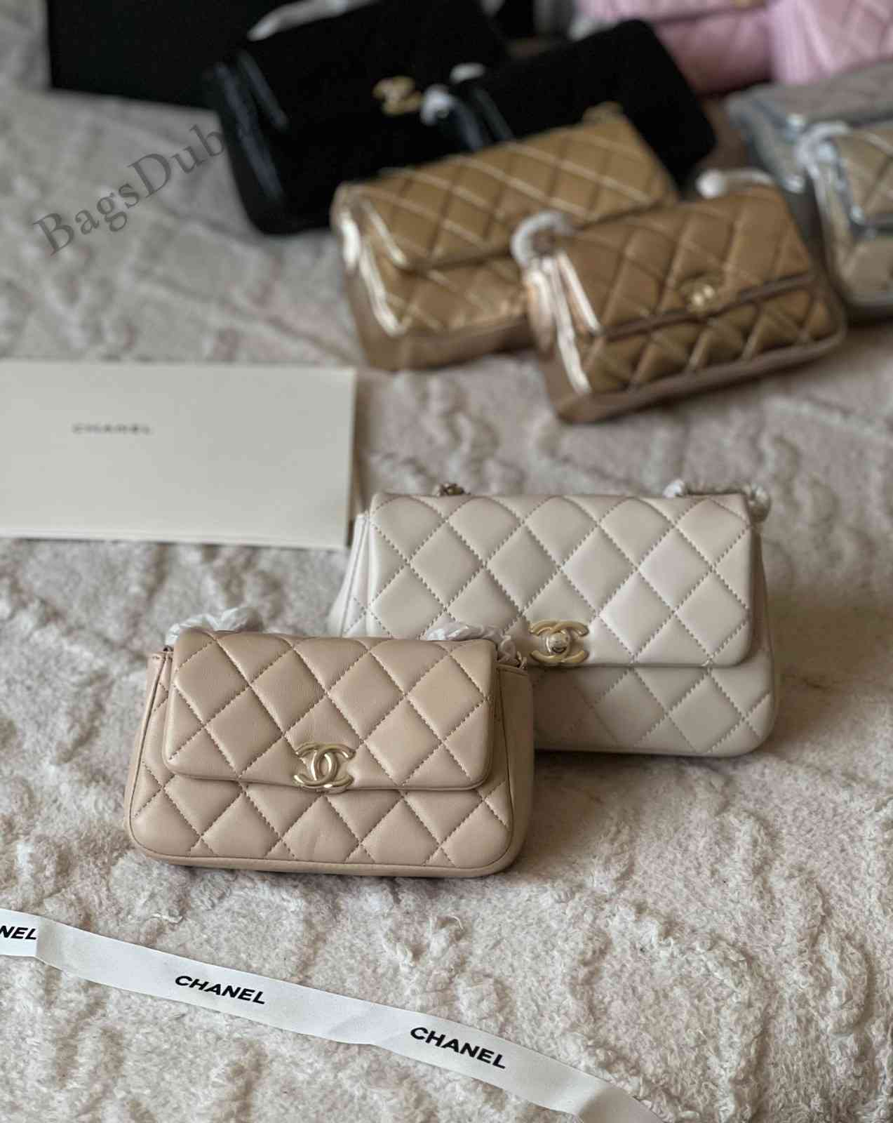 Chanel Flap Bag CC Crossbody Beige