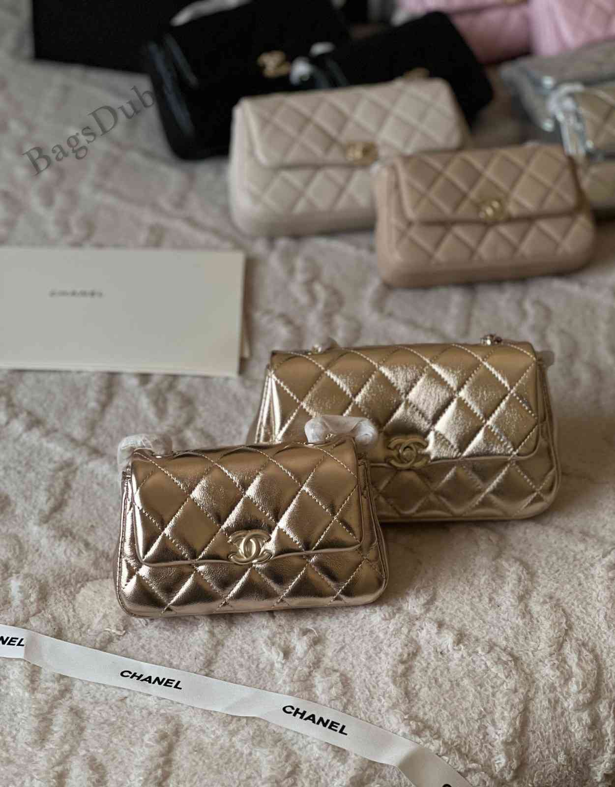 Chanel Flap Bag CC Crossbody Golden