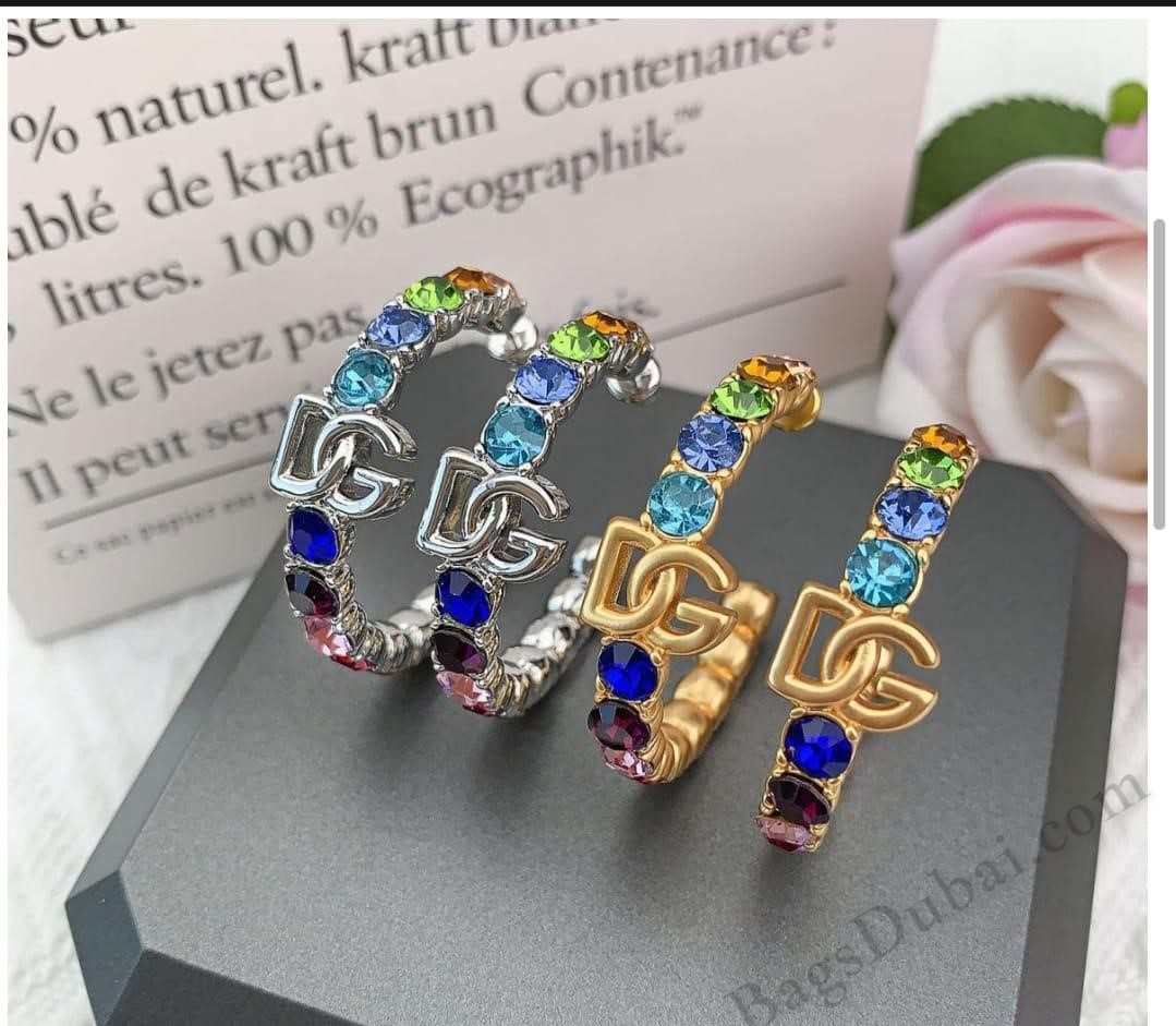 D-G Round Hoop Earrings Gold and Silver