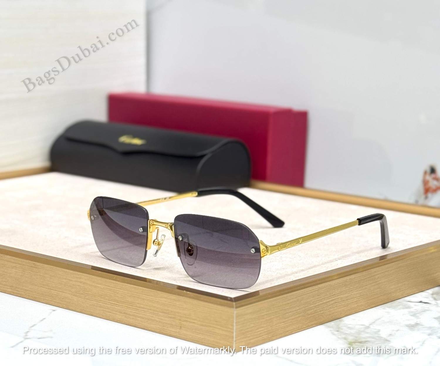 Santos De Cartier Sunglasses Grey