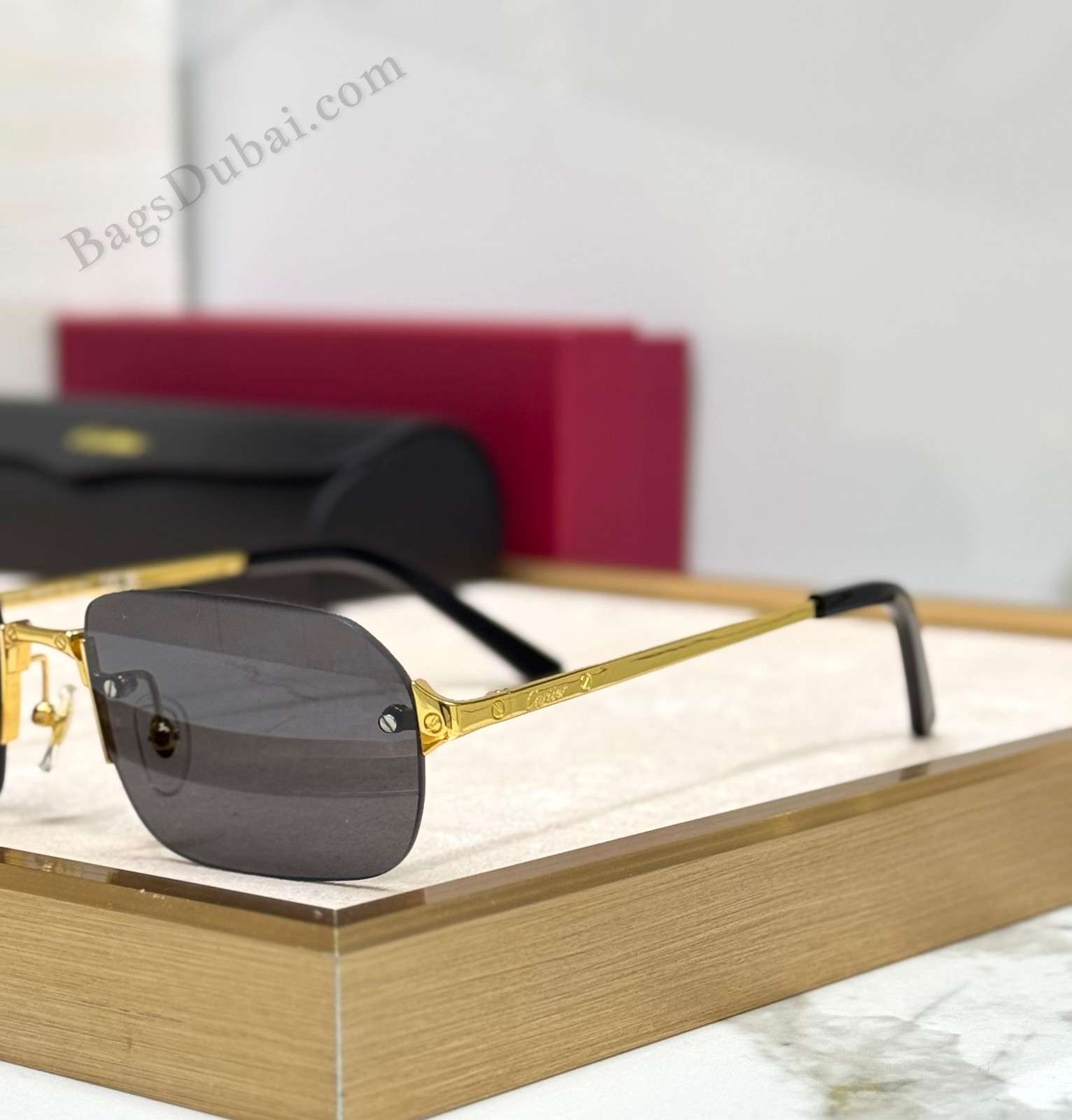 Santos De Cartier Sunglasses Black