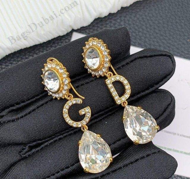 D-G Crystal Drop Earrings Golden