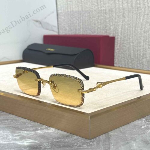 Cartier Rimless Sunglasses Yellow