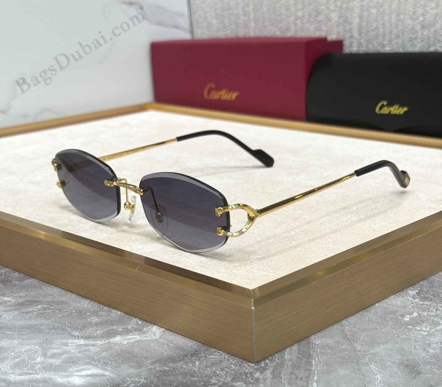Cartier Rectangle Sunglasses Black