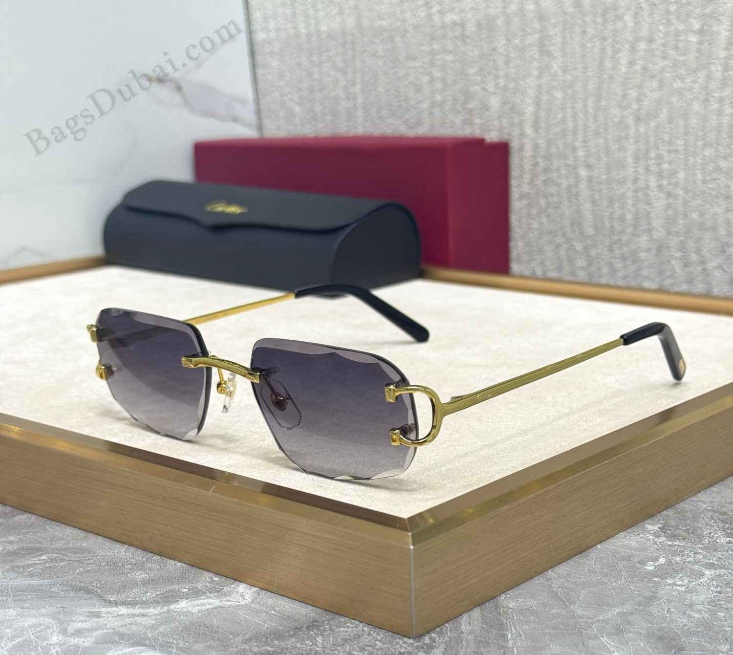 Cartier Rectangle Sunglasses Black