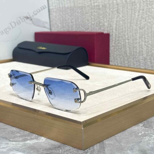 Cartier Rectangle Sunglasses Blue