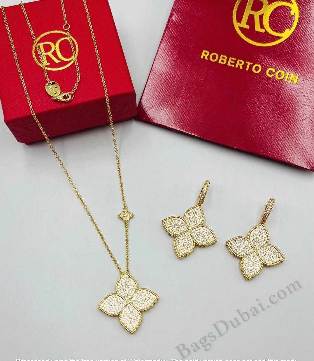 Princess Flower Necklaces & Earring Gold