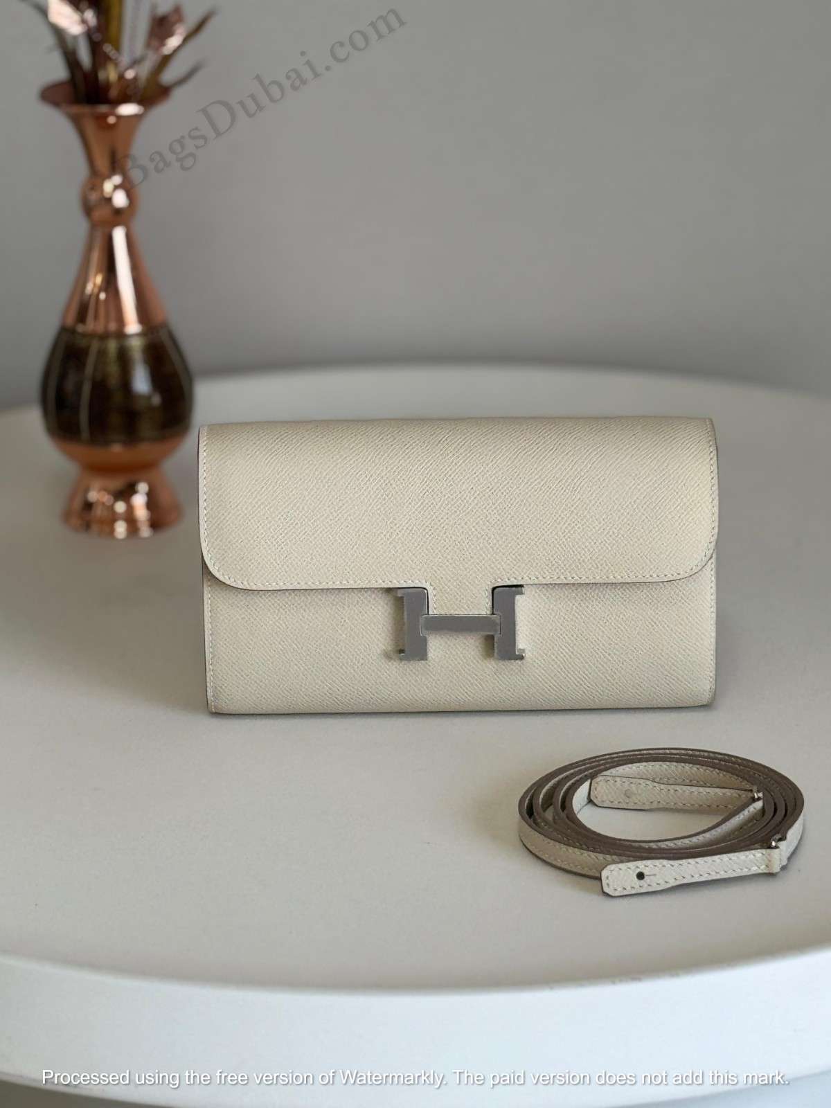 Hermes Constance Wallet White