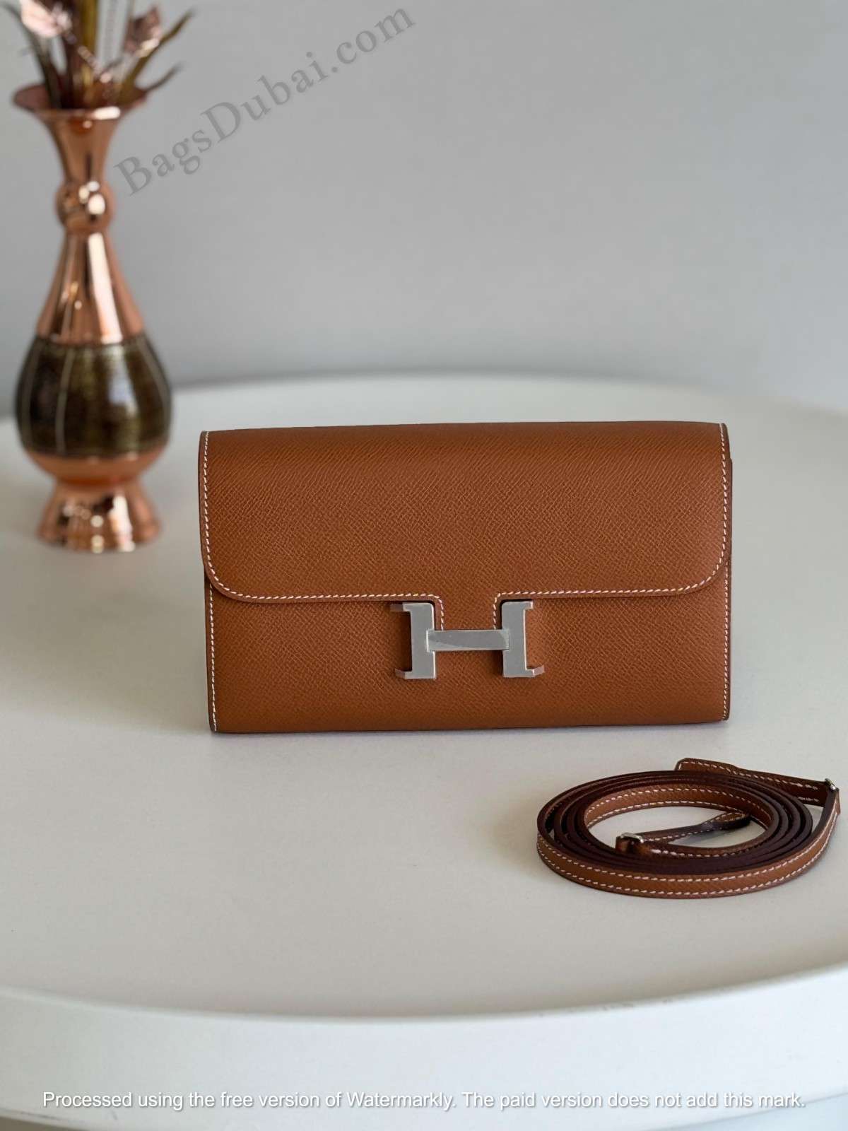 Hermes Constance Wallet Brown