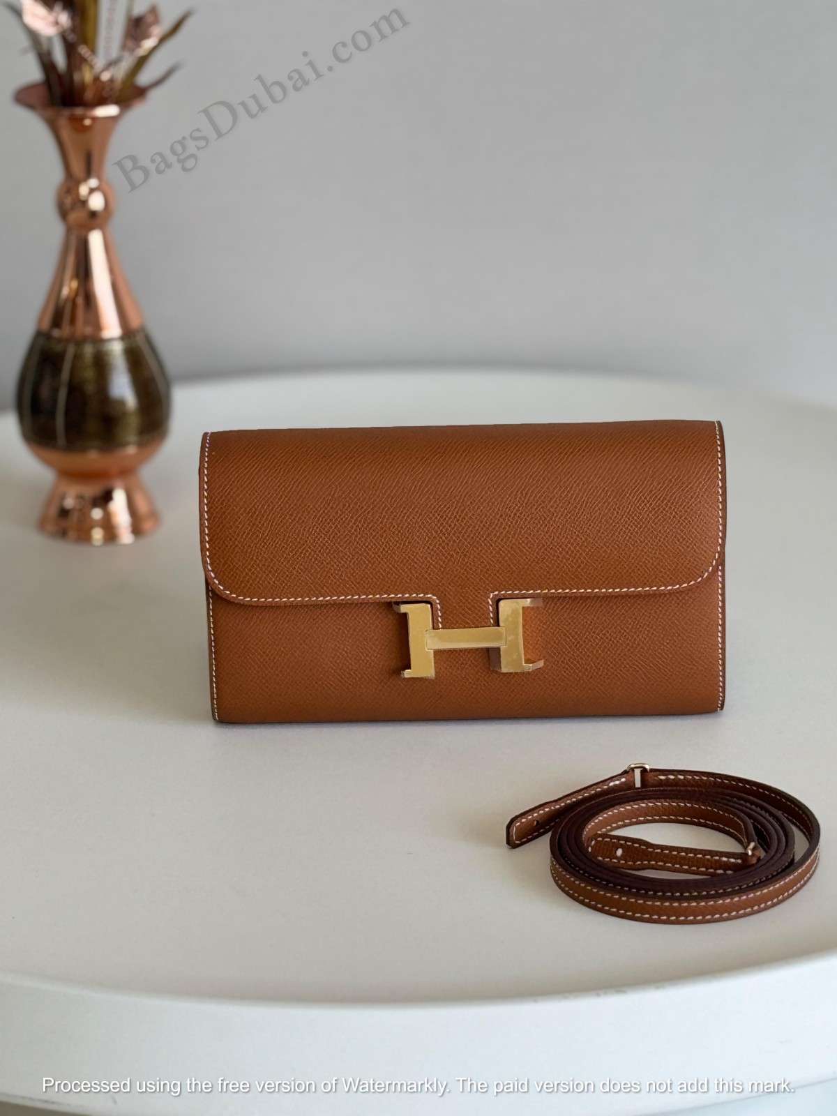 Hermes Constance Wallet Brown