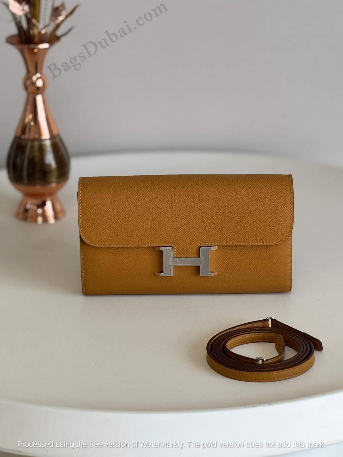 Hermes Constance Wallet Brown