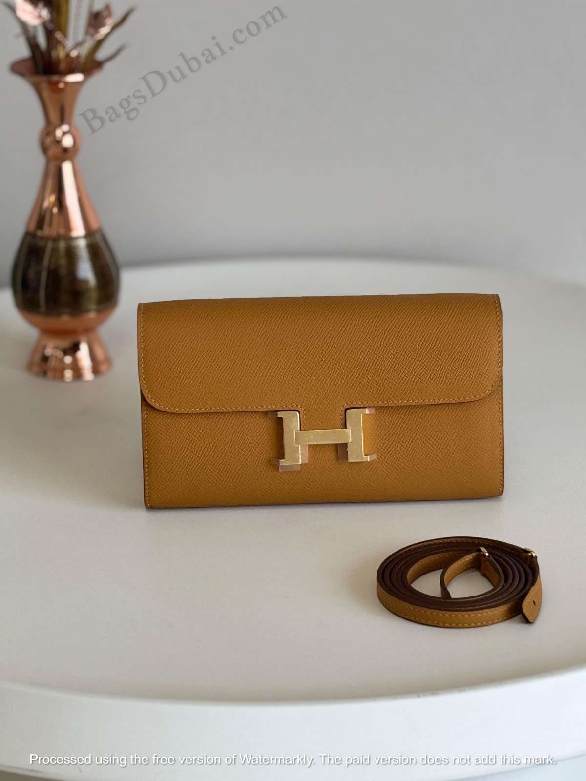 Hermes Constance Wallet Brown