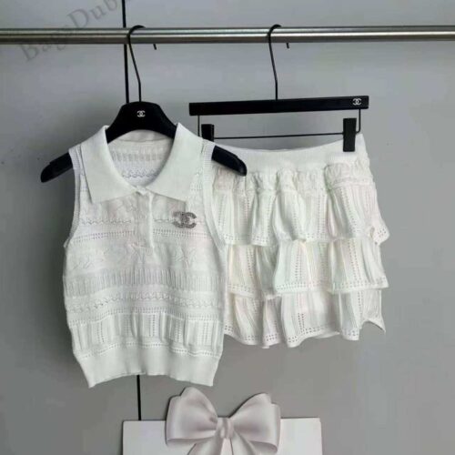 Knitted Sleeveless Top White