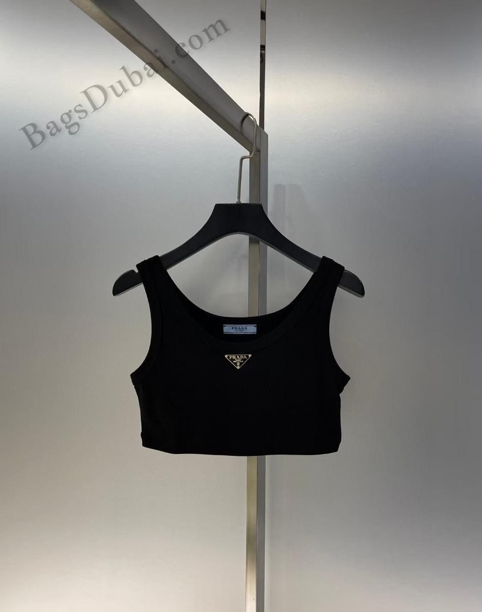 Prada Jersey Tank Top Black