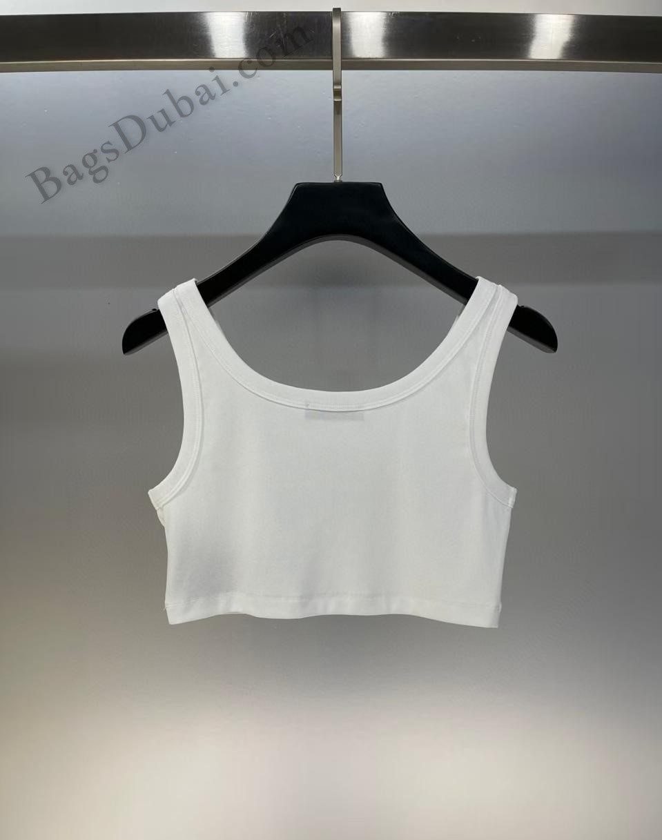 Prada Jersey Tank Top White