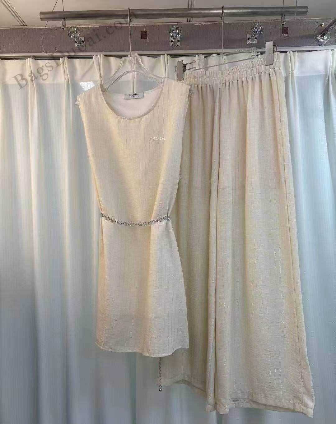 Chanel Dress Long Linen Sleeveless White