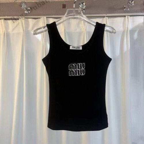 Ribbed Knit Tank Top Black