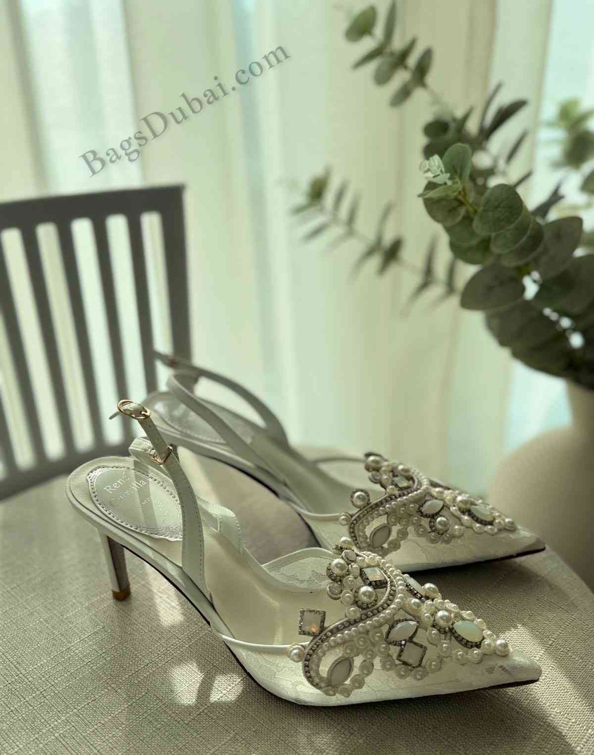 Rene Caovilla Slingback Pumps Grey