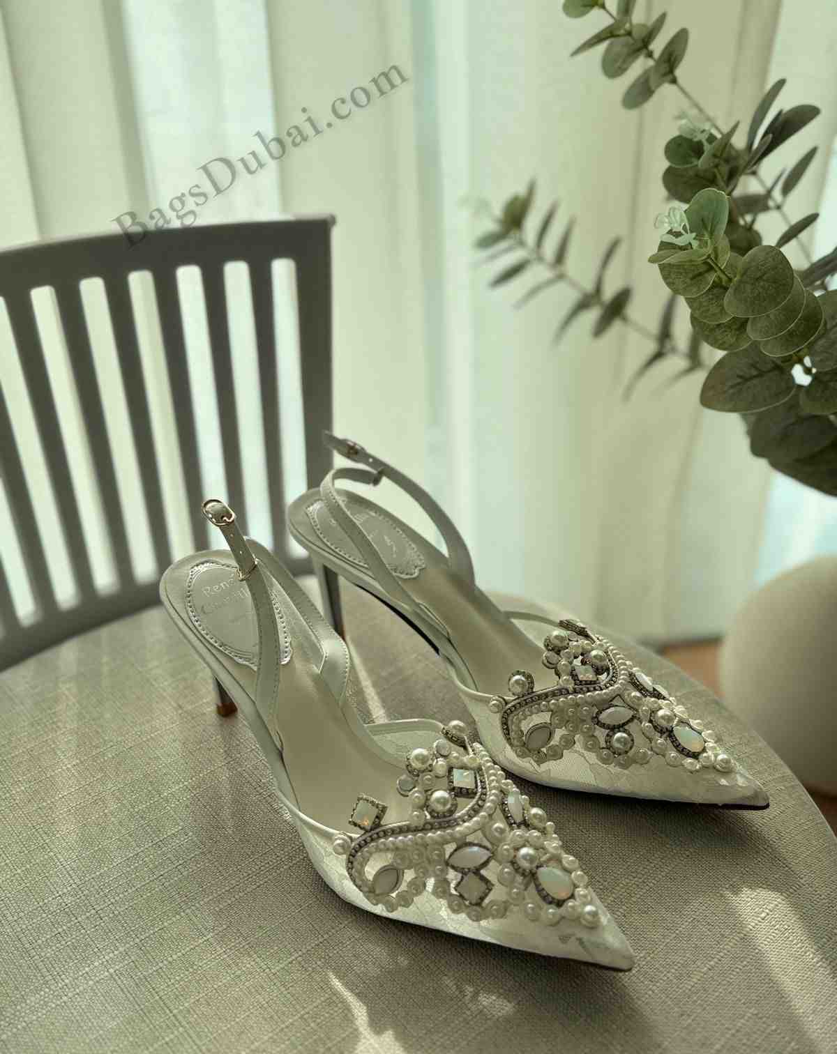 Rene Caovilla Slingback Pumps Grey