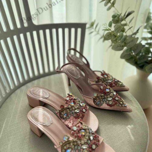 Rene Caovilla Slingback Pumps Pink