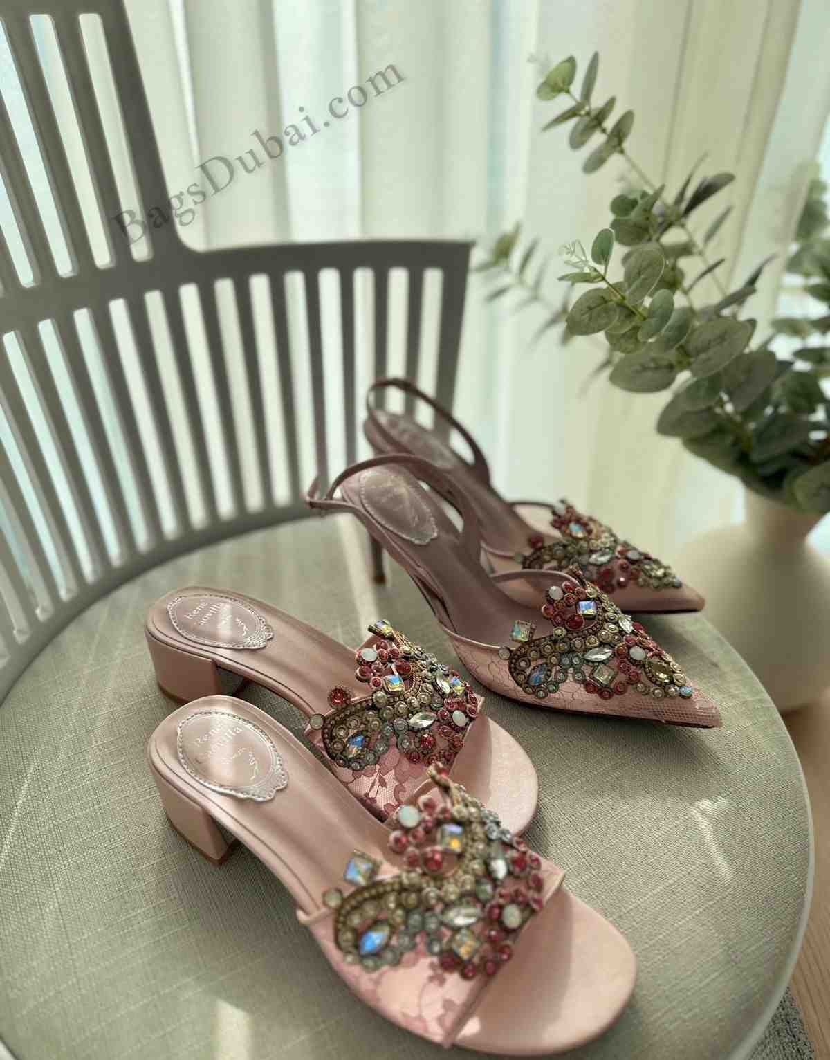 Rene Caovilla Slingback Pumps Pink