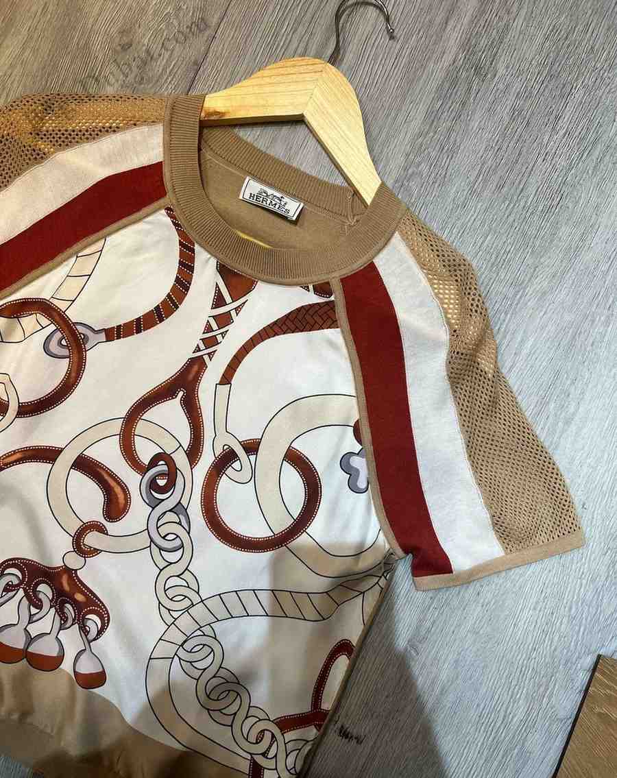 HERMES T-shirt Chain Print White