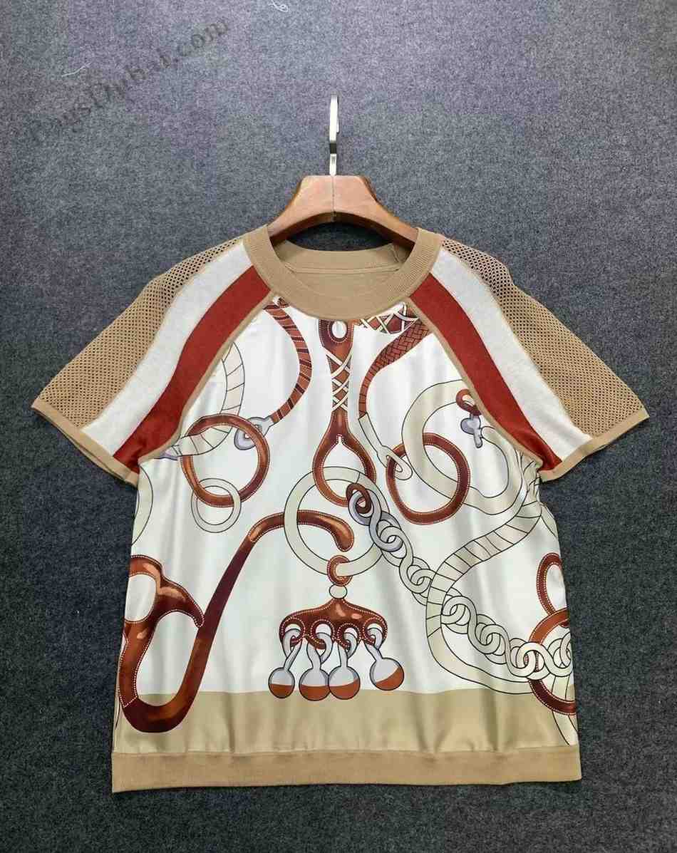 HERMES T-shirt Chain Print White