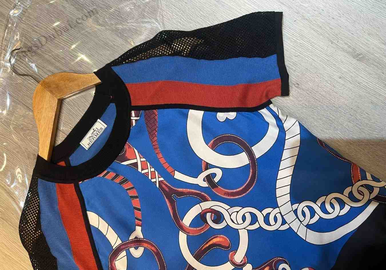 HERMES T-shirt Chain Print Blue