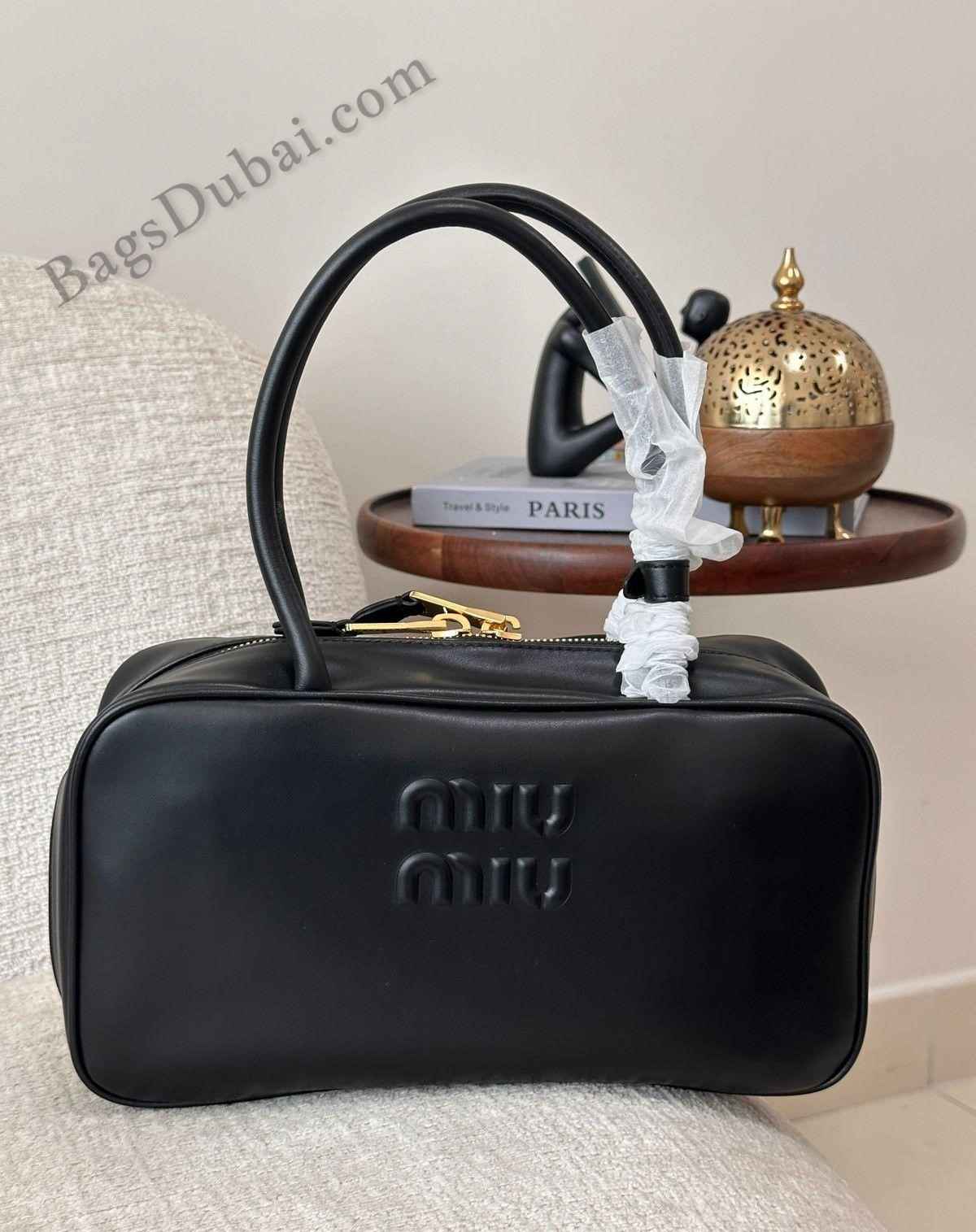 Miu Miu Bag Top Handle Beau Leather Black