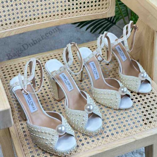 Jimmy Choo Embellished Sandals ​Sacaria 120 White