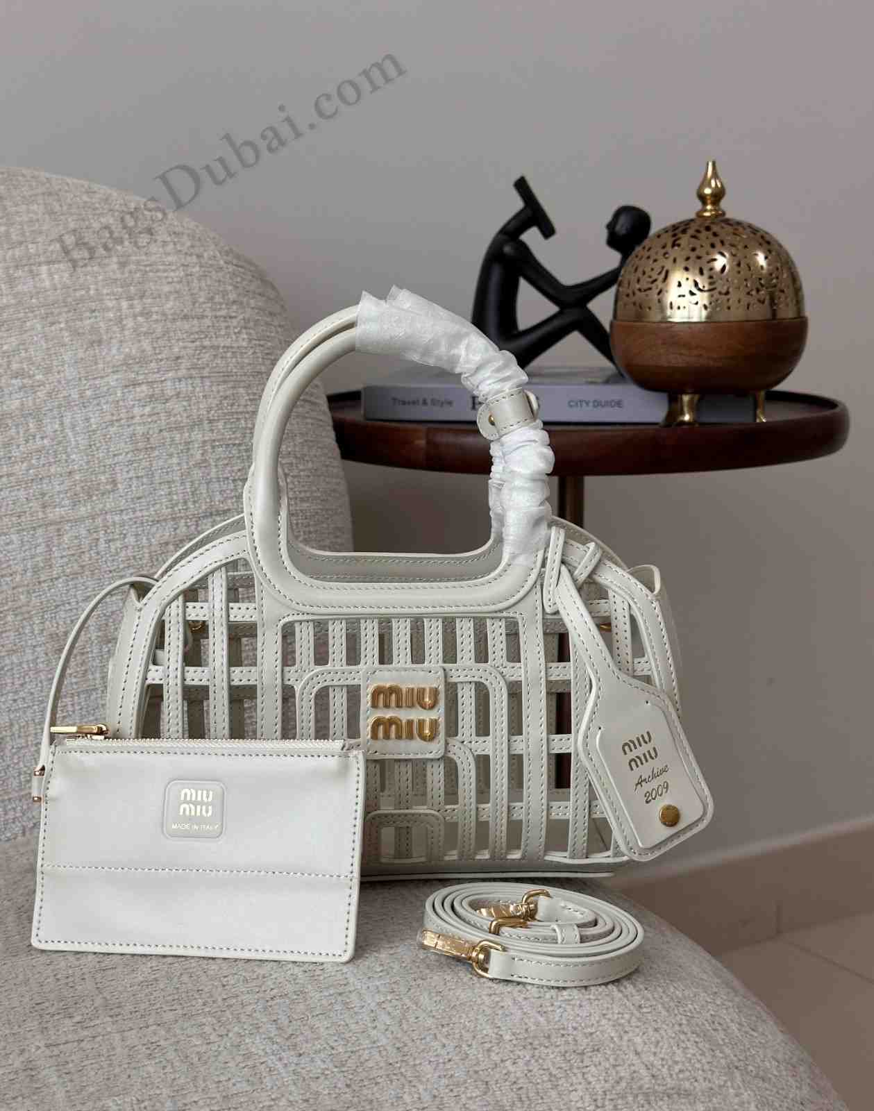 Miu Miu Bag Leather Basket White
