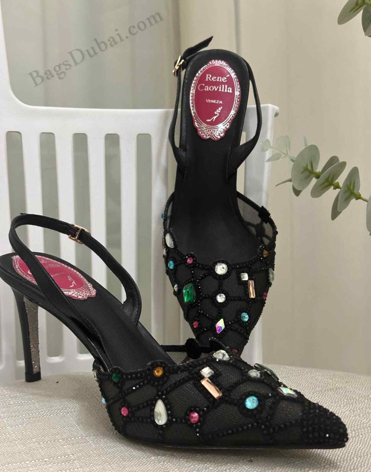 Rene Caovilla Heel Sandals Veneziana Black