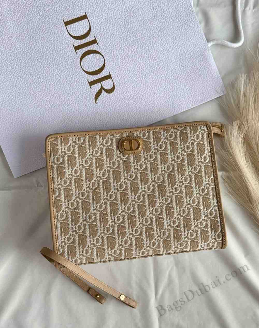 Dior 30 Montaigne Denim Dea Pouch Brown