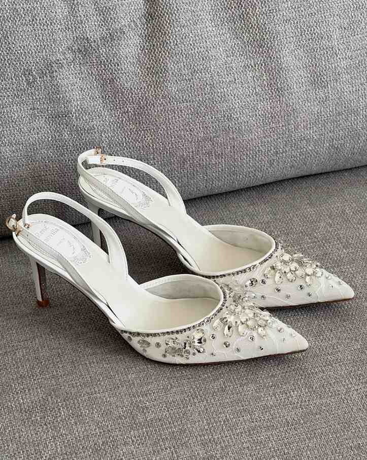 Rene Caovilla Cinderella 75 Pumps White