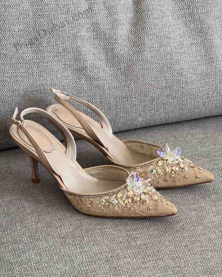 Rene Caovilla Cinderella 75 Pumps Brown