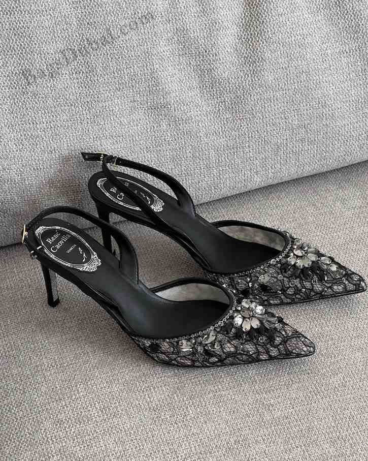 Rene Caovilla Cinderella 75 Pumps Black