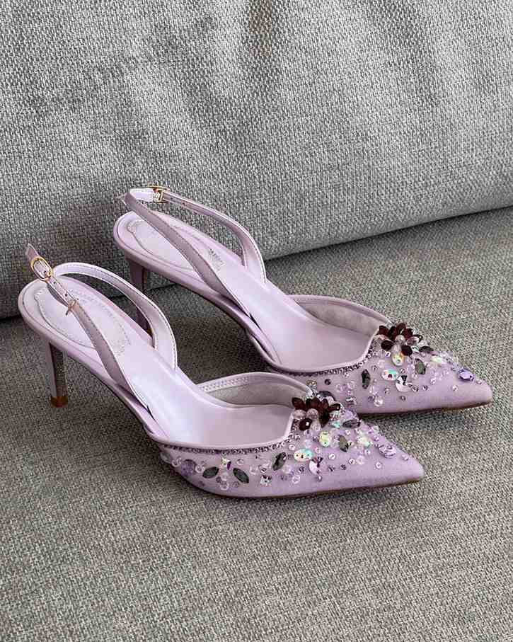 Rene Caovilla Cinderella 75 Pumps Purple