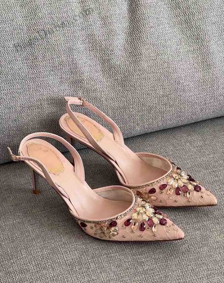 Rene Caovilla Cinderella 75 Pumps Rose Pink